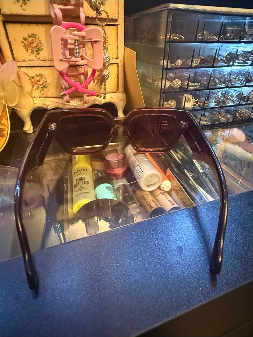 Kurt Geiger Purple Translucent Square Sunglasses - Picture 5 of 8